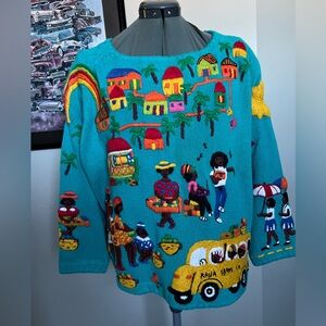 Michael Simon L XL XXL Embroidered Sweater Teacher Rasta Pullover Mother’s Day